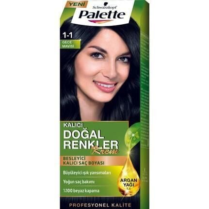 Palette Natural 1.1 Gece Mavisi - Mavi Siyah Kalıcı Saç Boyası