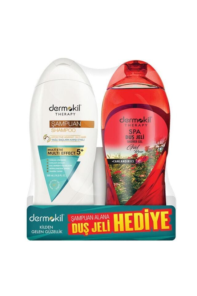 Dermokil Şampuan 500 ml Yağlı Saçlar + Duş Jeli 500 ml