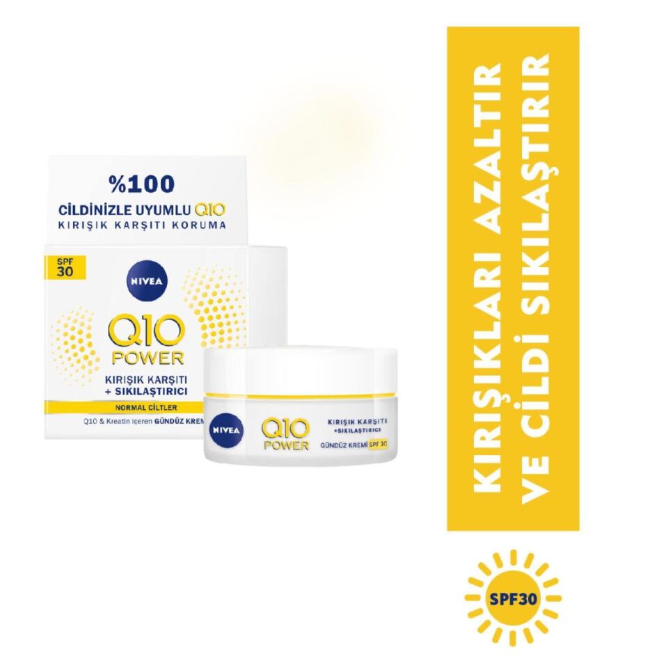 Nivea Q10 Kırışık Karşıtı Yüksek Güneş Korumalı Gündüz Kremi Gkf30 50 Ml