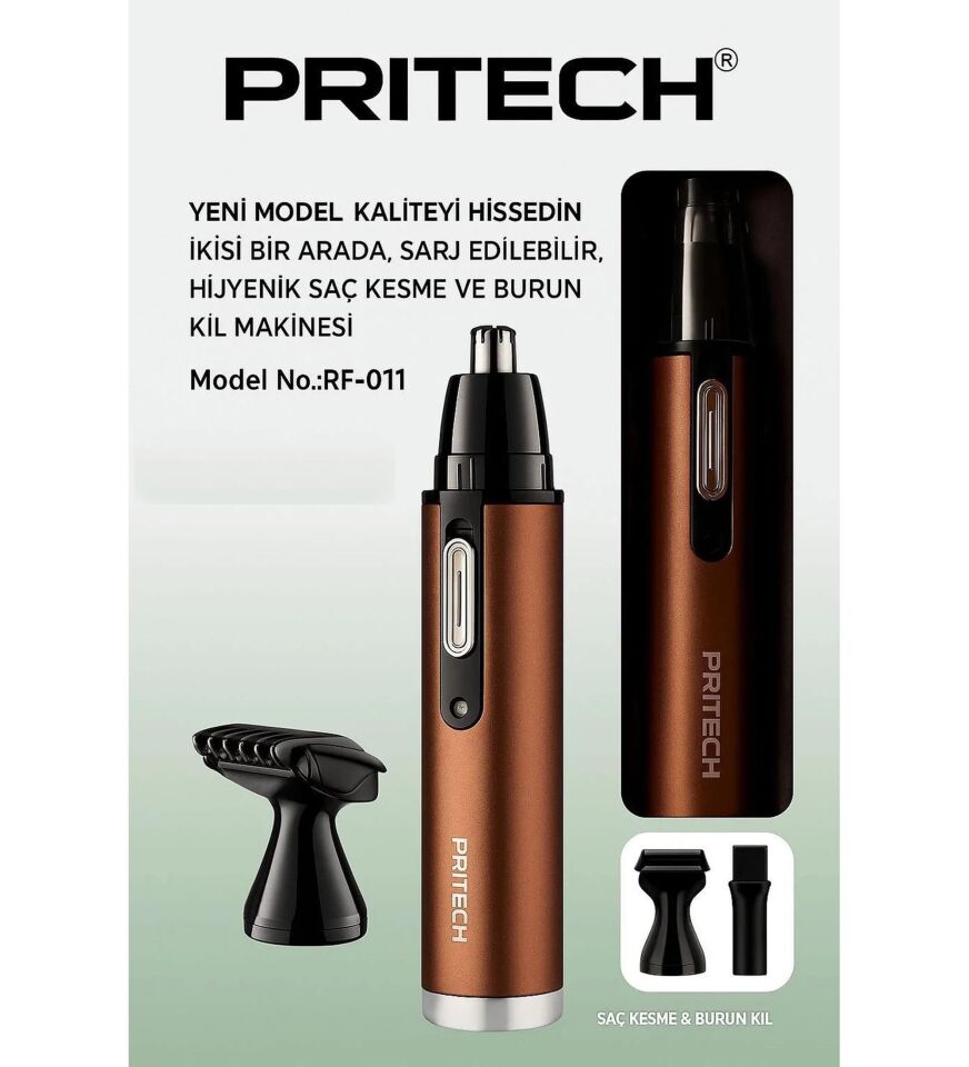 Pritech Rf-011 Şarjlı Kulak Burun Kıl Makinası 2in 1