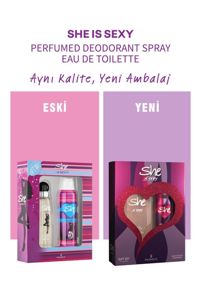 She Sexy 50ML Edt ml + Deodorant Bayan Parfüm Set Yeni