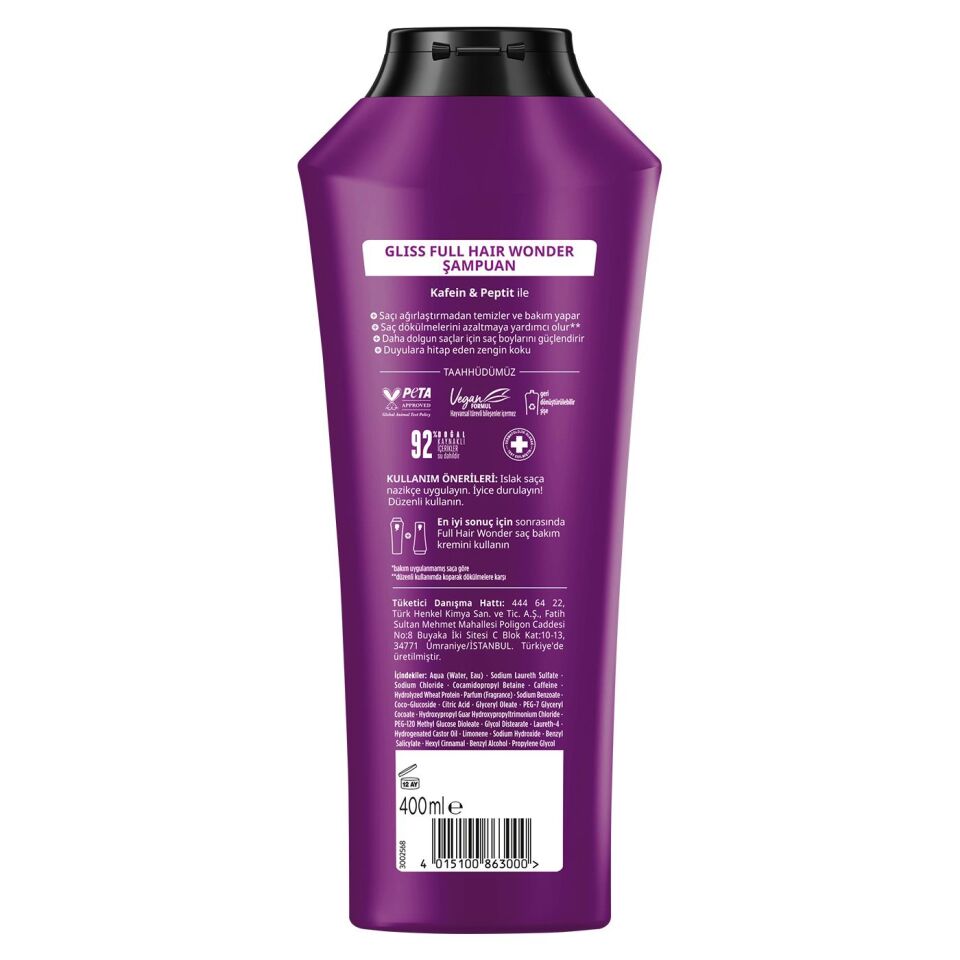 Gliss Şampuan Full Hair Wonder 400 Ml
