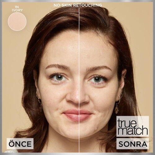Loreal True Match Foundation 1N Ivory 30 Ml Nemlendirme Etkili