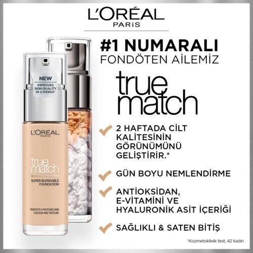 Loreal True Match Foundation 1N Ivory 30 Ml Nemlendirme Etkili
